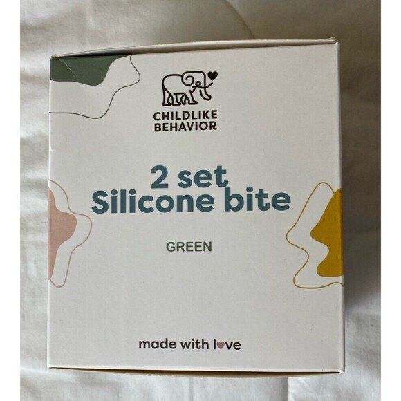 Childlike Behavior Baby Teething Toys 2 Silicone Green Toddler Starter Feeder - Picture 5 of 5